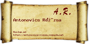 Antonovics Rózsa névjegykártya