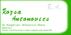 rozsa antonovics business card